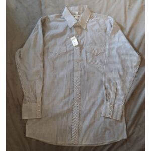 White Horse Western Pearl Snap Long Sleeve Western Rockabilly Men's Large Shirt